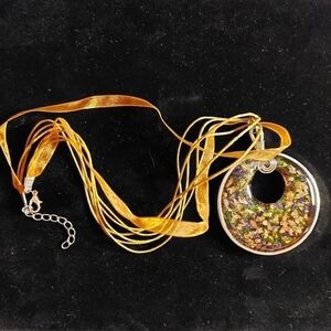 Brown Glitter Pendant Necklace